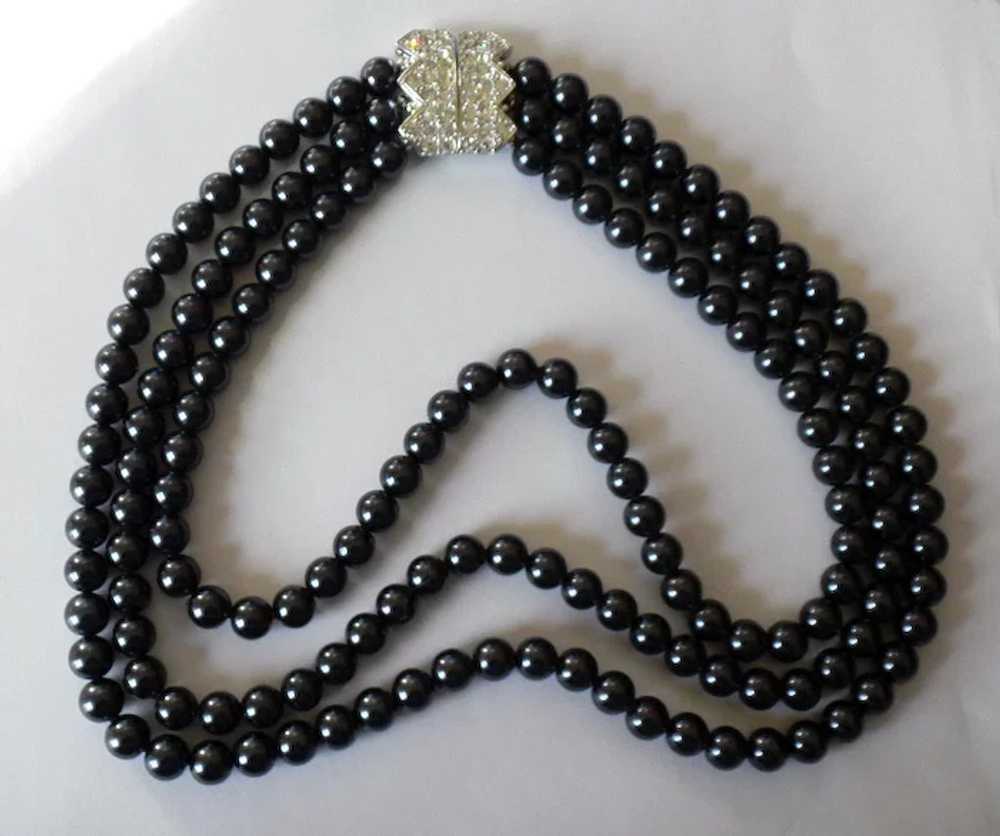 Elizabeth Taylor for Avon Black Pearl Necklace - image 6