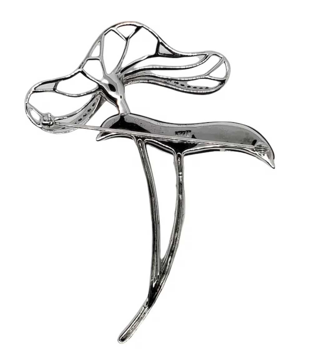 Stylized Modern Looking Sterling Mushroom Pin Car… - image 3