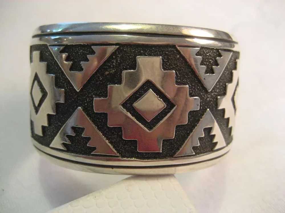 Sterling Silver Wide Overlay Cuff - image 4