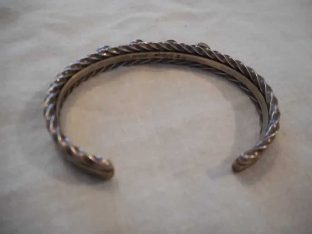 Navajo Sterling Silver Garnet Vintage Bracelet - image 3