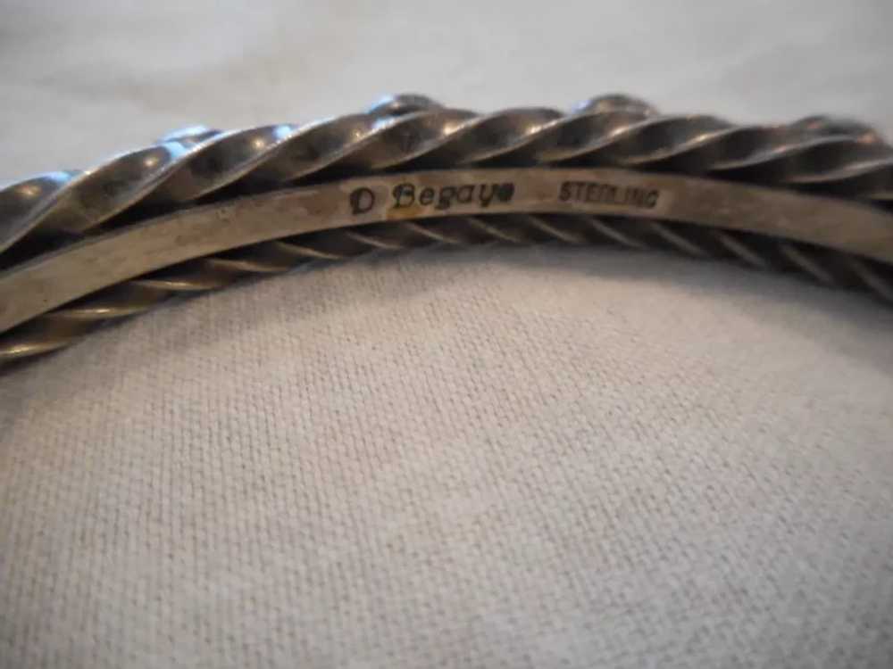 Navajo Sterling Silver Garnet Vintage Bracelet - image 5