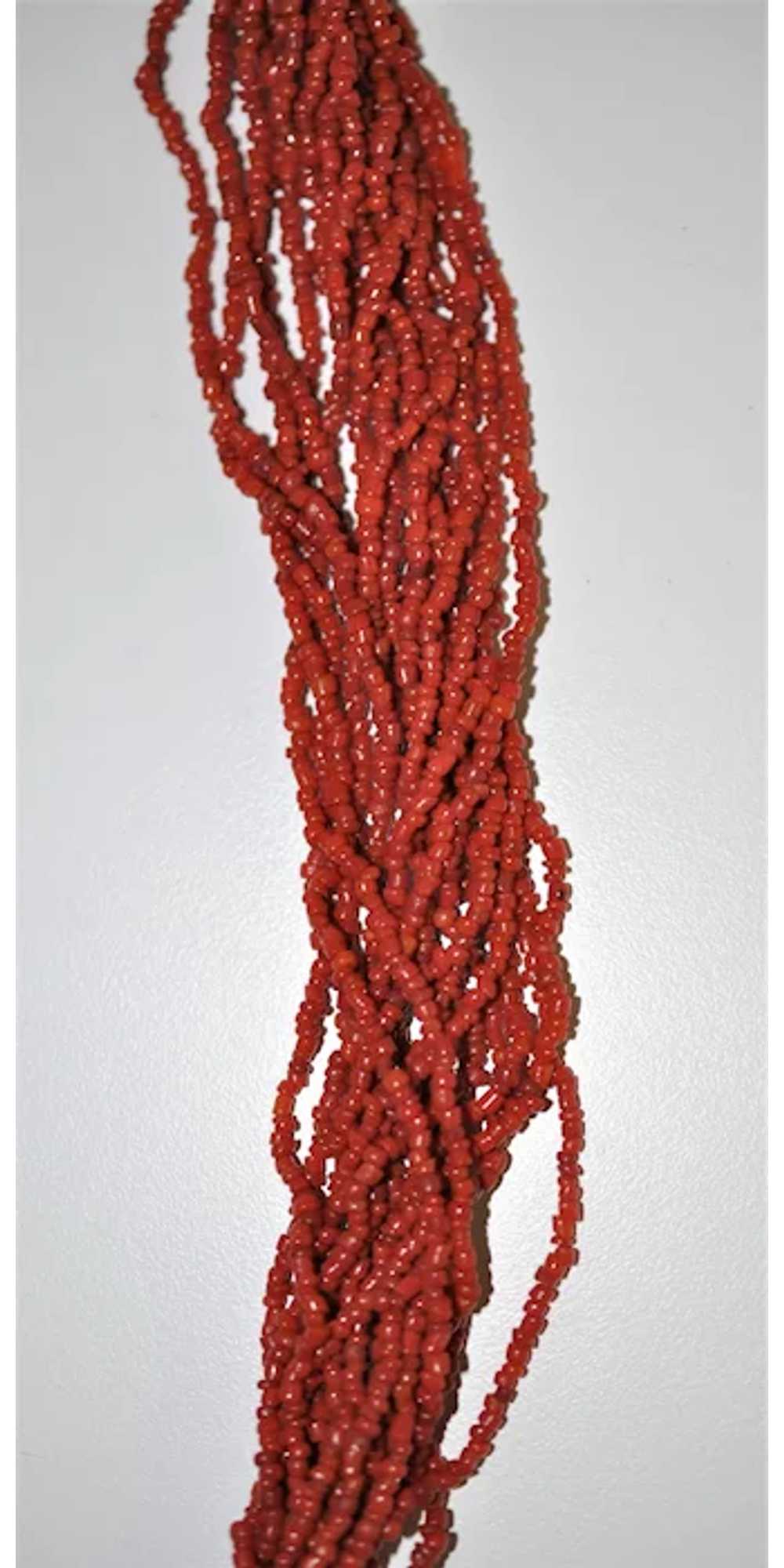 Tribal Red Coral/Silver  Multi -Strand Torsade To… - image 3
