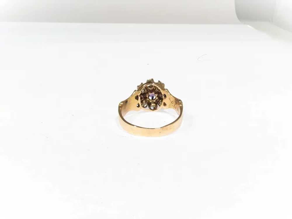 Antique Amethyst and Seed Pearl Gold Ring - image 4