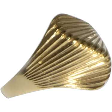 Vintage Gold Wave Form Ring - image 1