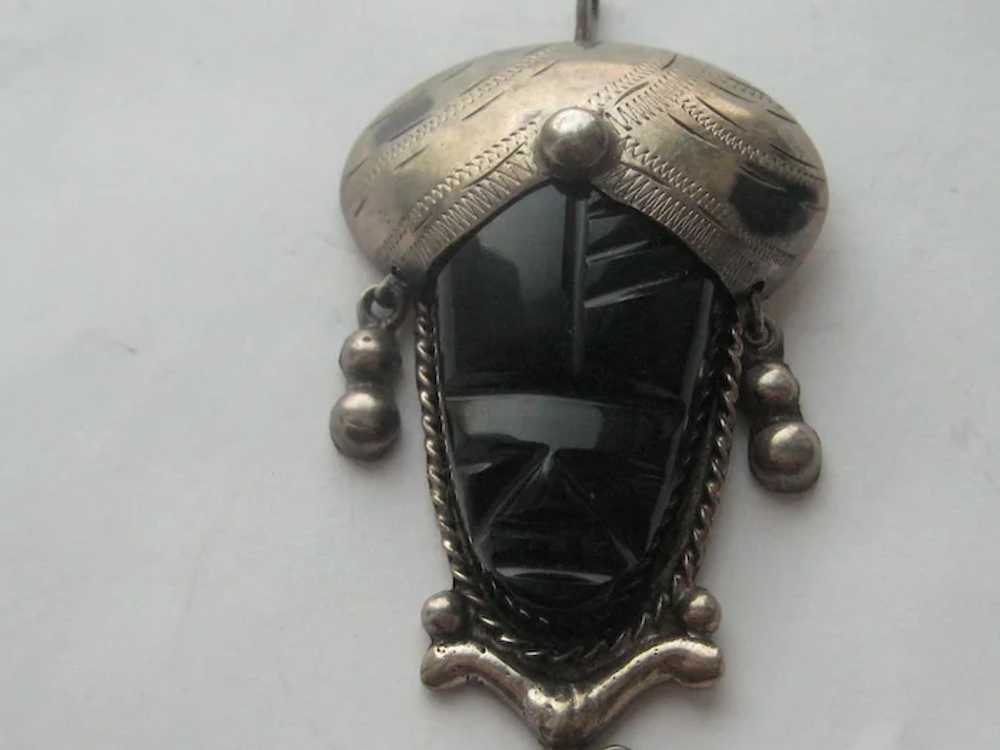 Vintage Mexico Taxco  Sterling Silver Black Onyx … - image 2