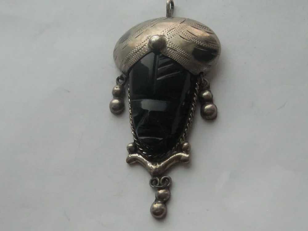 Vintage Mexico Taxco  Sterling Silver Black Onyx … - image 3