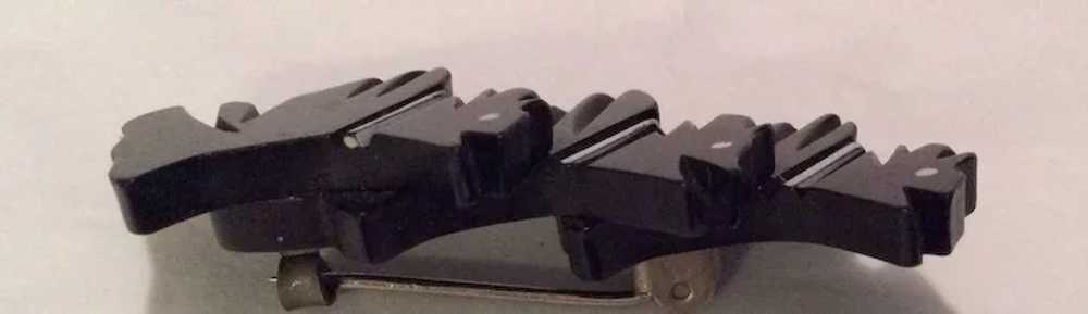 Black Bakelite Triple Scotty Pin - image 3