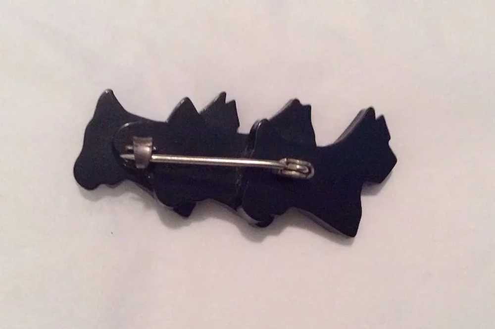 Black Bakelite Triple Scotty Pin - image 5