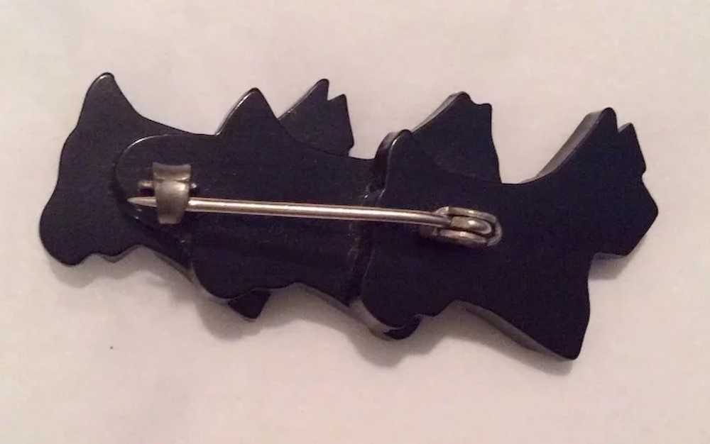 Black Bakelite Triple Scotty Pin - image 6