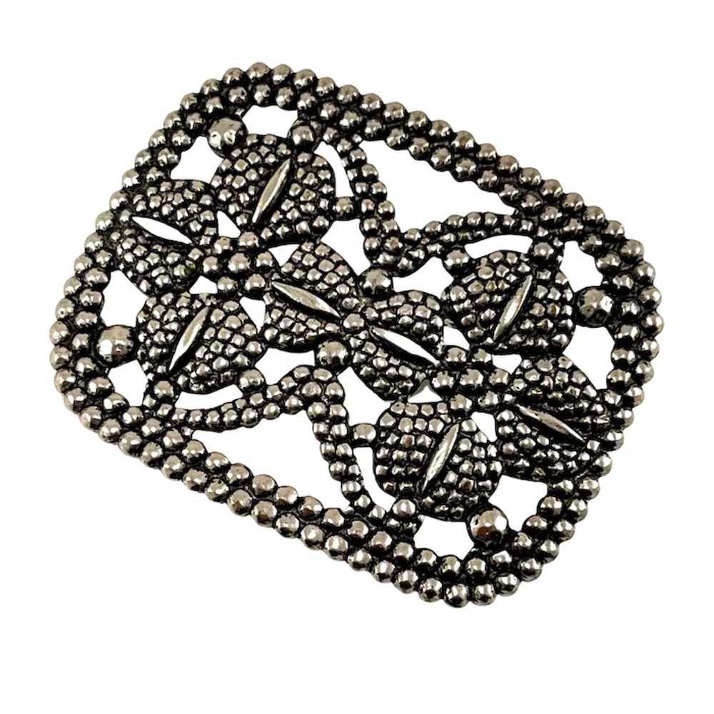 Steel Cut  Shoe Buckle "Look" Pin with C clasp. - image 2