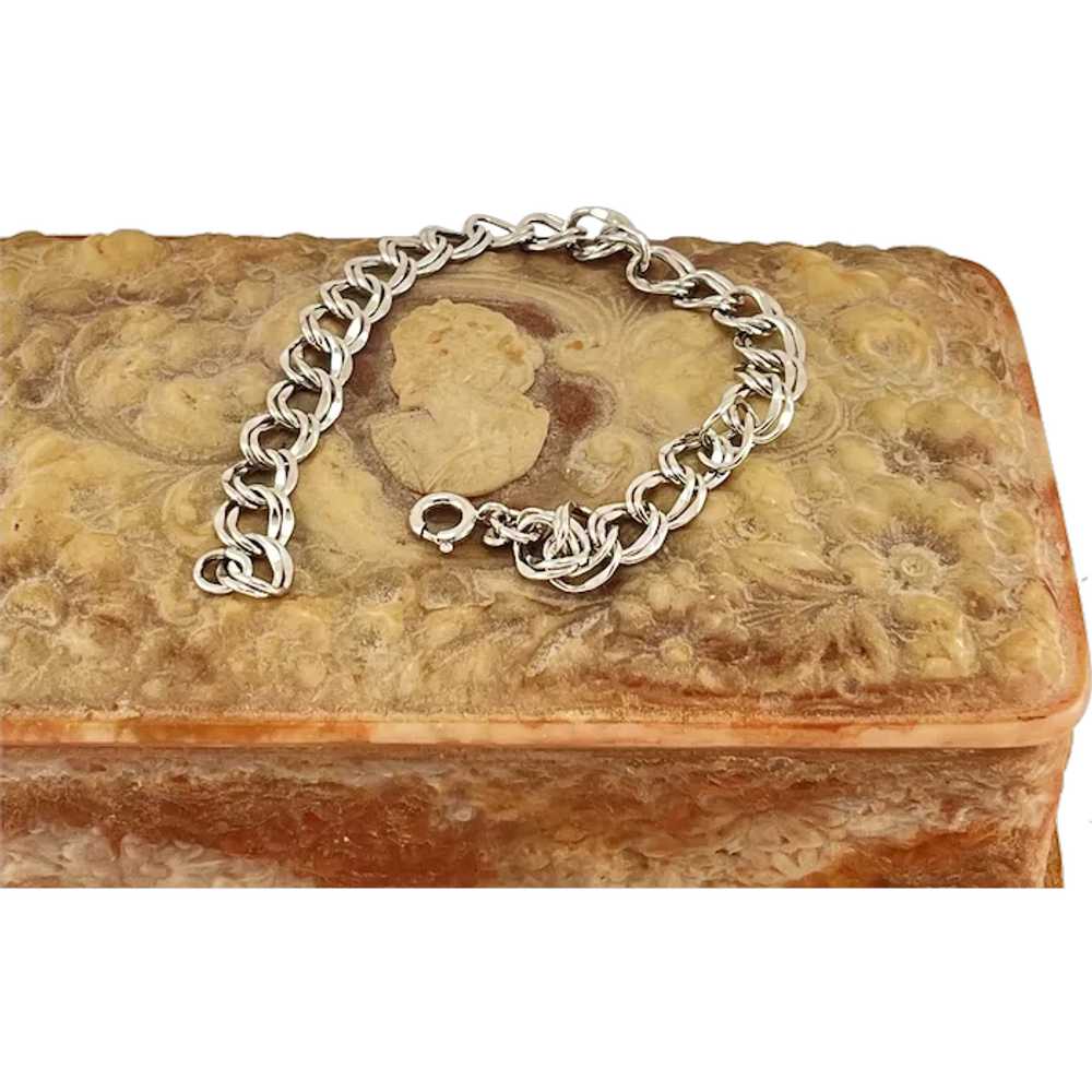 Wells Vintage Silvertone Link Bracelet for charms - image 1