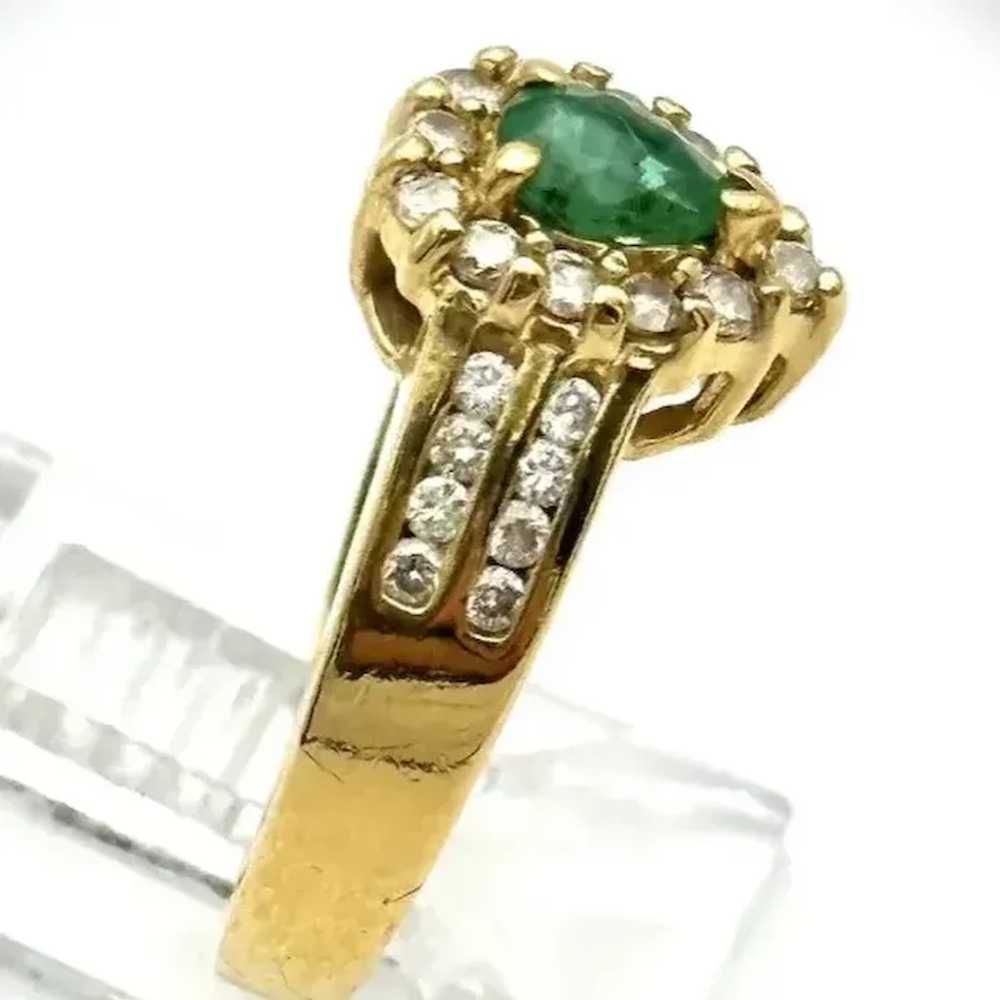 14kt Ladies vintage emerald and diamond ring. - image 3