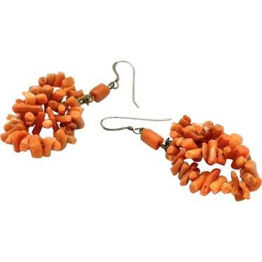 Ladies Victorian coral earrings. - image 1