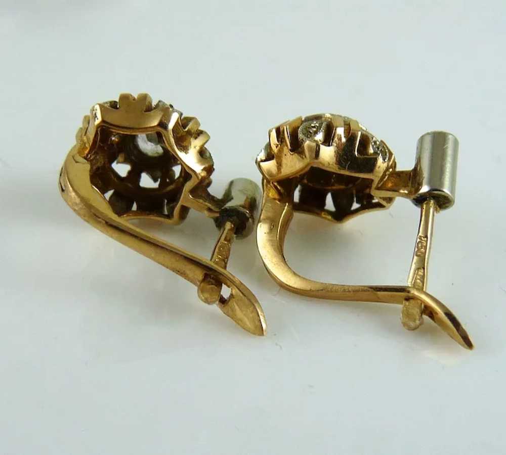 Vintage 18K Yellow Gold and Rock Crystal Earrings - image 3