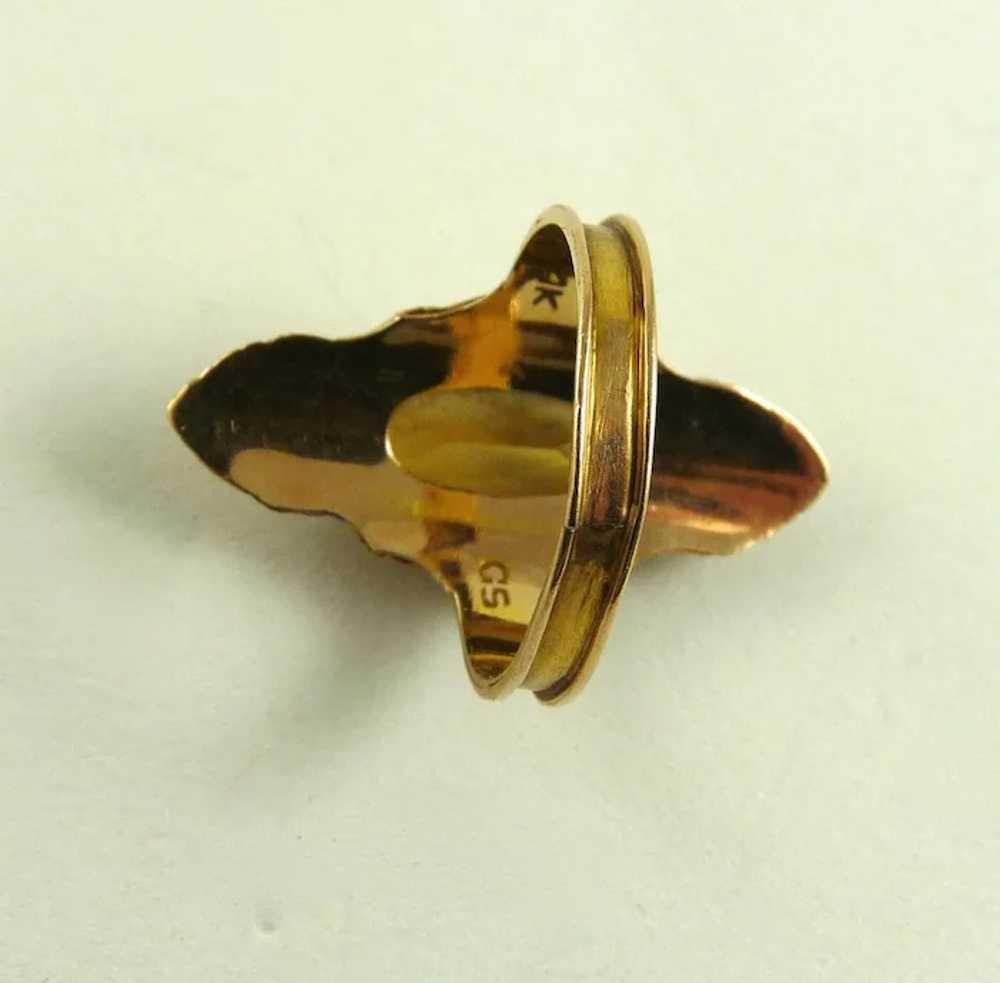 Vintage Tri-Color Gold Citrine Ring 14K - image 2