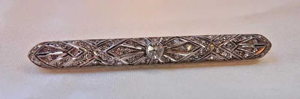 Antique Edwardian Sterling Silver Paste Brooch Ba… - image 2