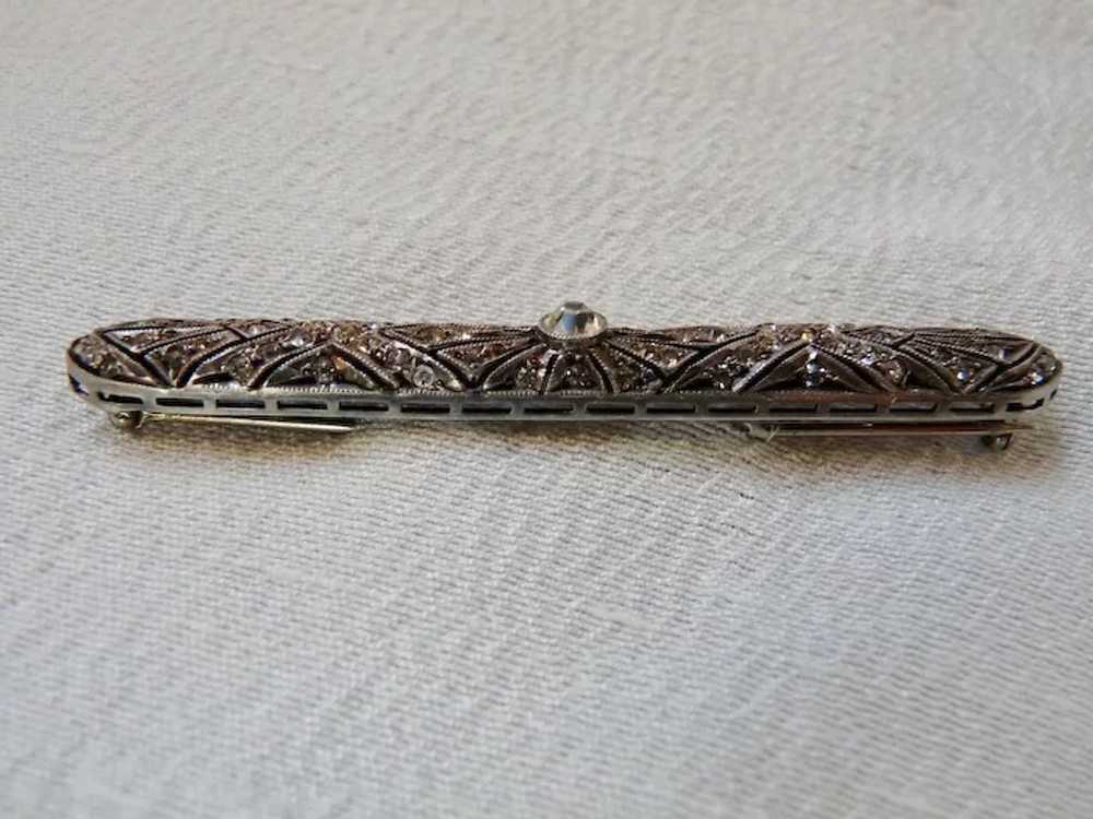 Antique Edwardian Sterling Silver Paste Brooch Ba… - image 5