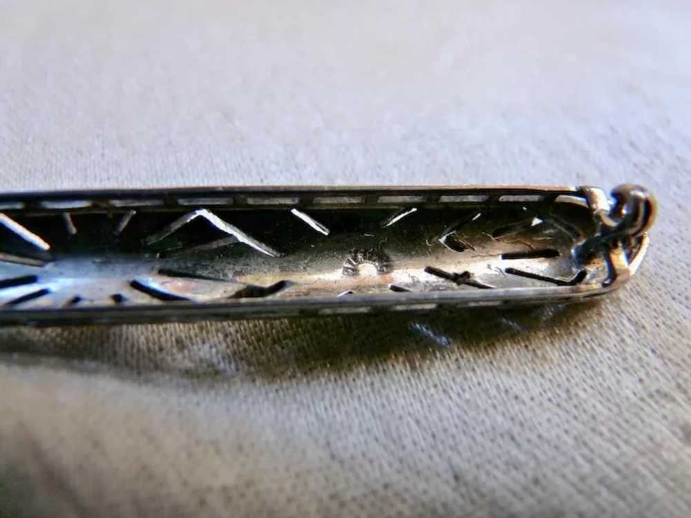 Antique Edwardian Sterling Silver Paste Brooch Ba… - image 9