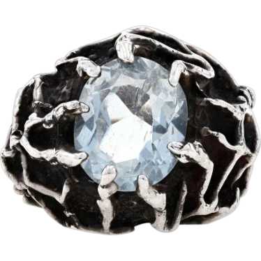 Sterling Silver Goshenite Modernist Cocktail Soli… - image 1