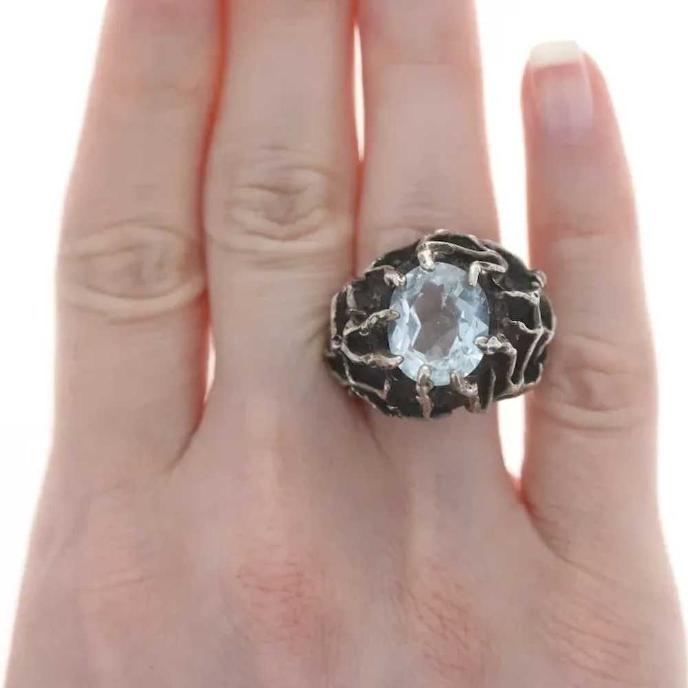 Sterling Silver Goshenite Modernist Cocktail Soli… - image 2