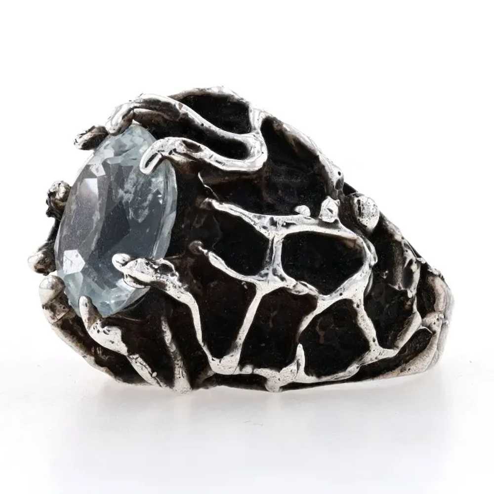 Sterling Silver Goshenite Modernist Cocktail Soli… - image 3