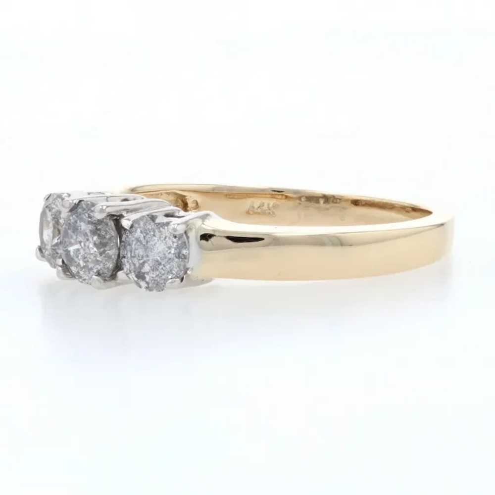 Yellow Gold Diamond Three-Stone Engagement Ring -… - image 3