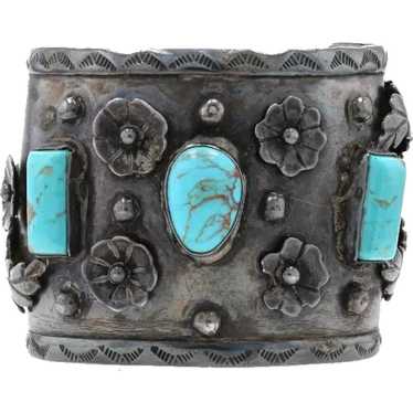 Native American Turquoise Hand Wrought Cuff Bracel