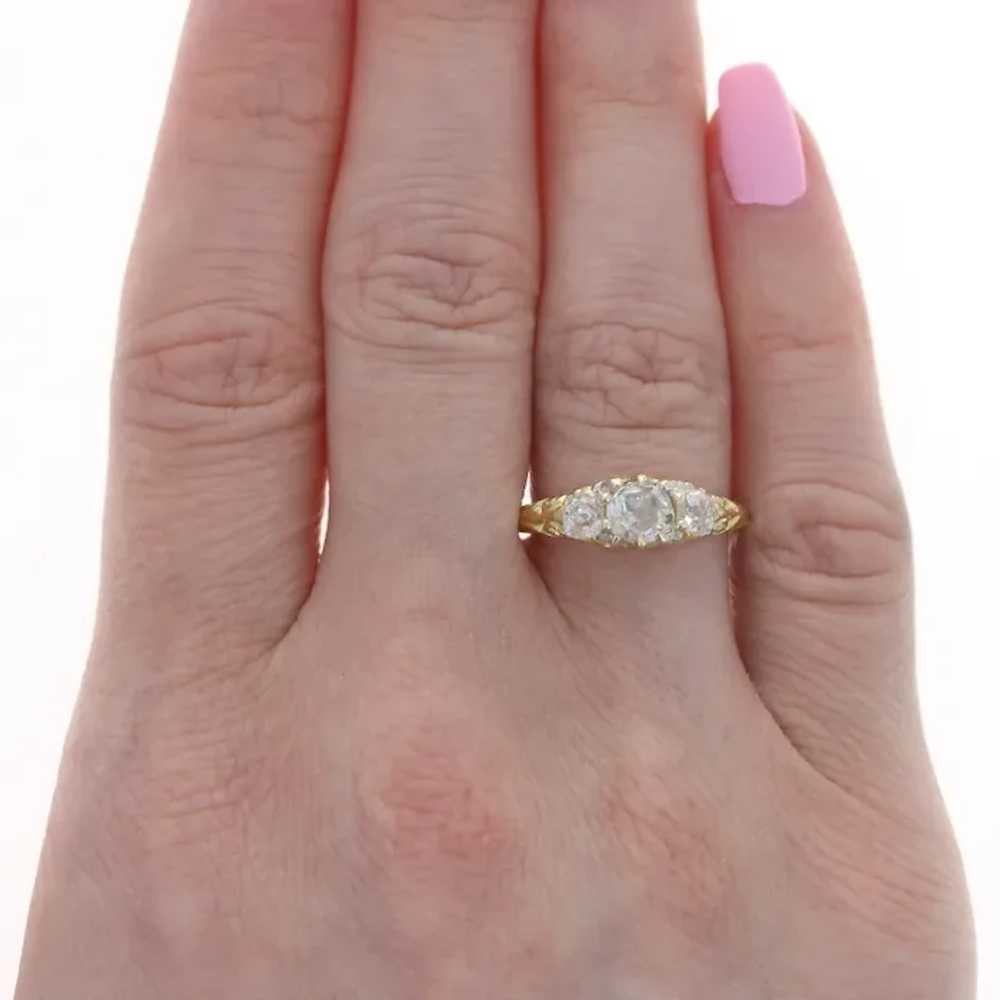 Yellow Gold Diamond Edwardian Ring -18k Old Mine … - image 2