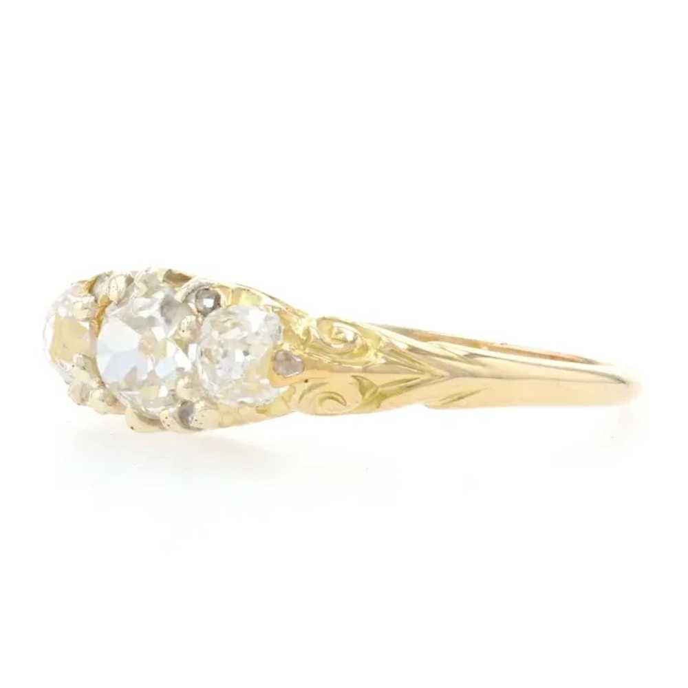 Yellow Gold Diamond Edwardian Ring -18k Old Mine … - image 3