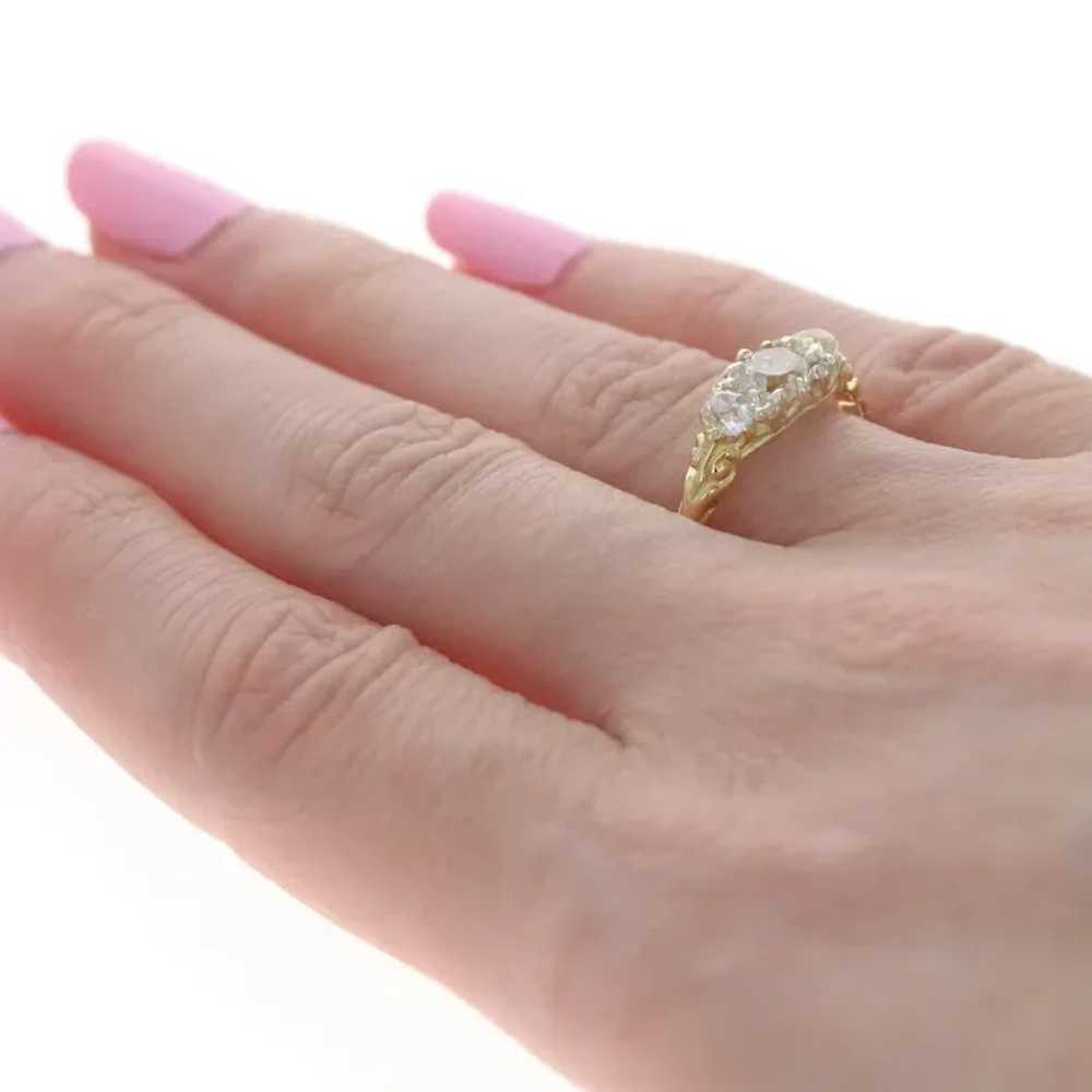 Yellow Gold Diamond Edwardian Ring -18k Old Mine … - image 4