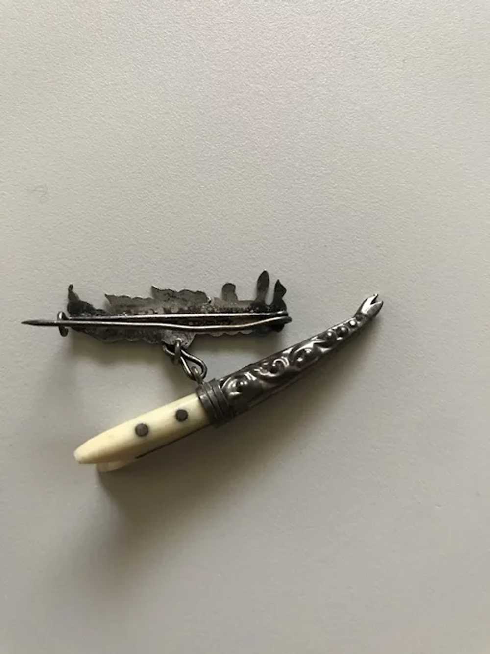 Unusual Ship Lapel Pin/ Knife/ Scabbard - image 2