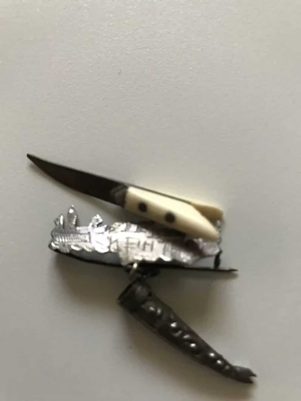 Unusual Ship Lapel Pin/ Knife/ Scabbard - image 5