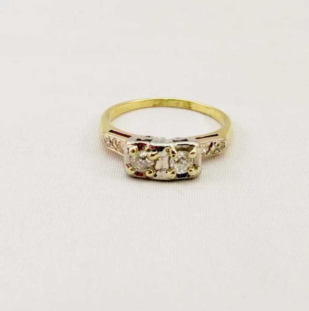 Vintage Double Diamond Ring - image 2