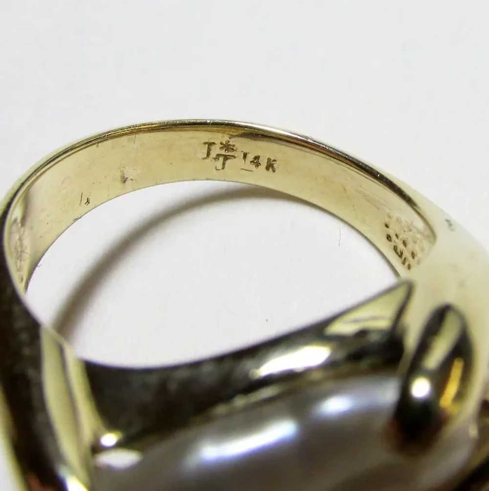 Ladies Biwa Pearl and Diamond Ring - image 5