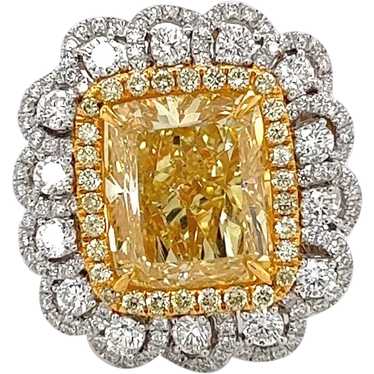 7 Carat Fancy Intense Yellow Radiant Cut Diamond … - image 1