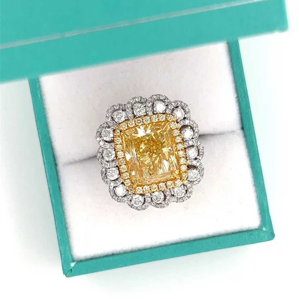 7 Carat Fancy Intense Yellow Radiant Cut Diamond … - image 6