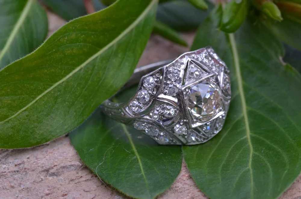 0.80 Carat Old Mine Cut Diamond In Platinum - image 3