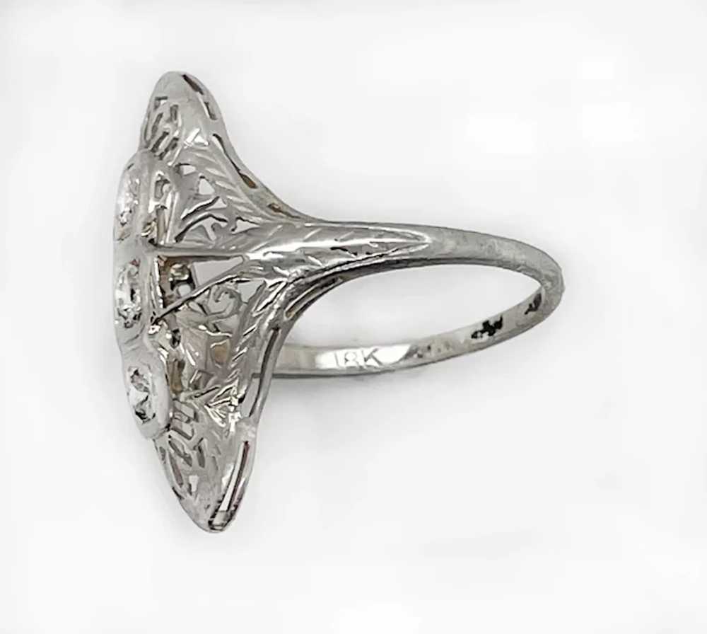 Vintage Diamond Shield Ring - image 4