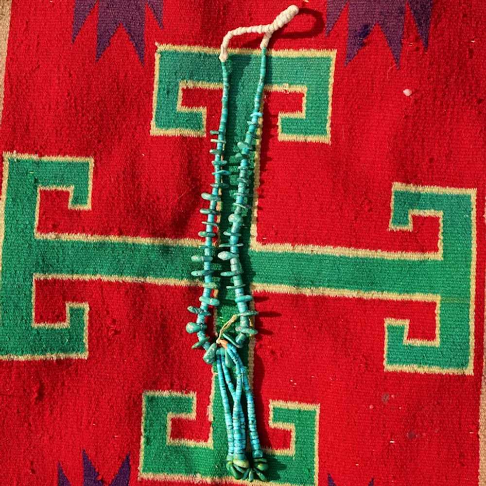 Navajo Cerrillos Turquoise Tab Necklace Circa 192… - image 10