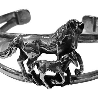 Beautiful Sterling Silver Horse Cuff Bracelet - image 1