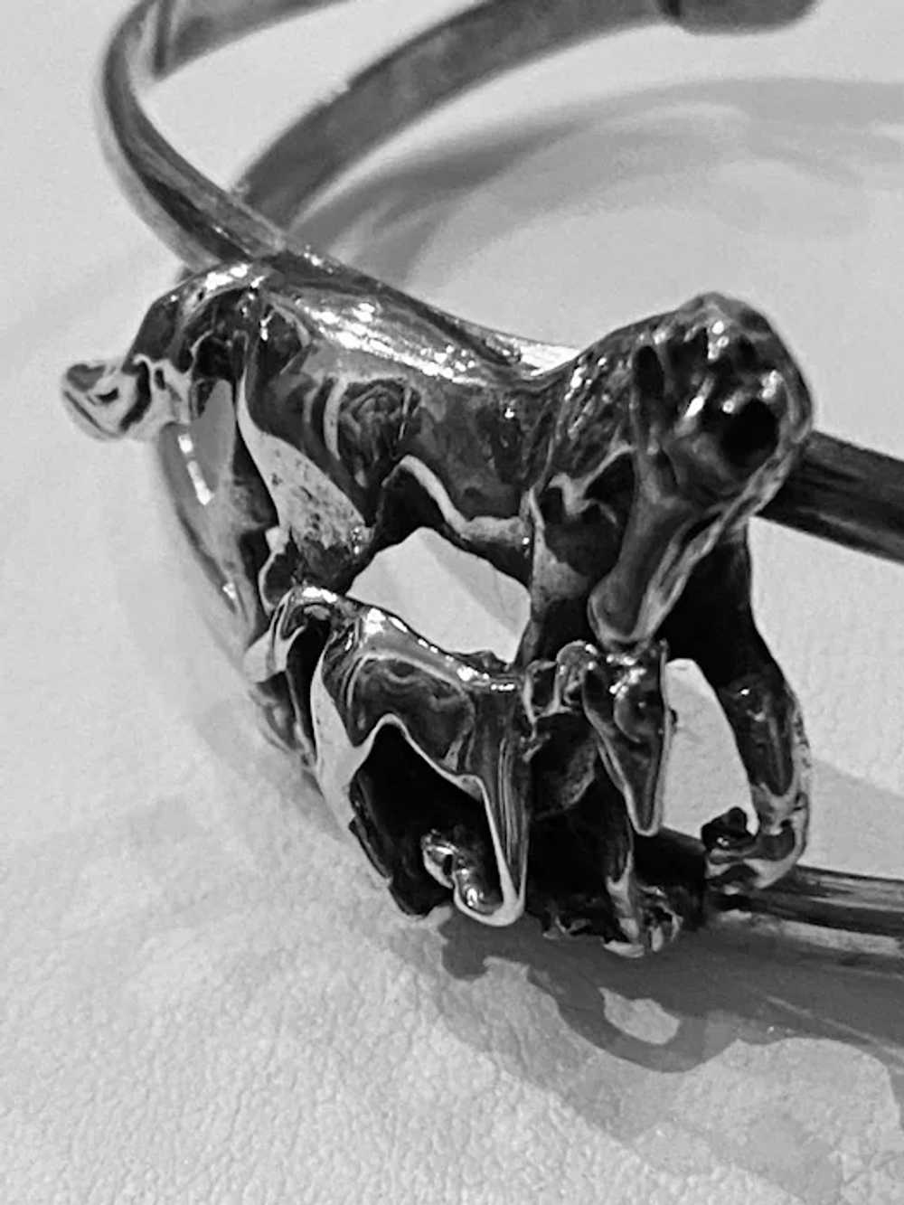 Beautiful Sterling Silver Horse Cuff Bracelet - image 4