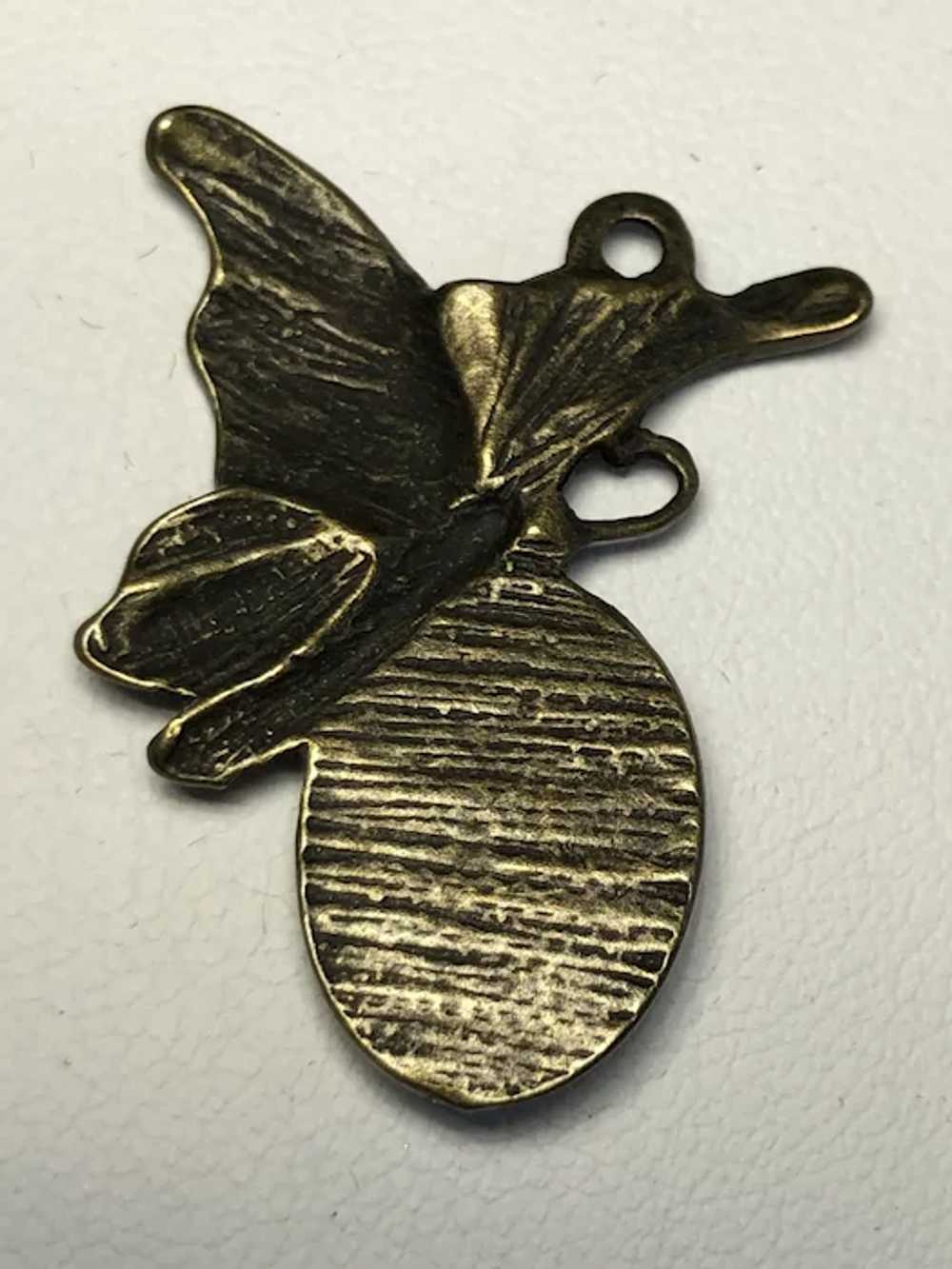 Butterfly Charm with Simulated Opal - image 2