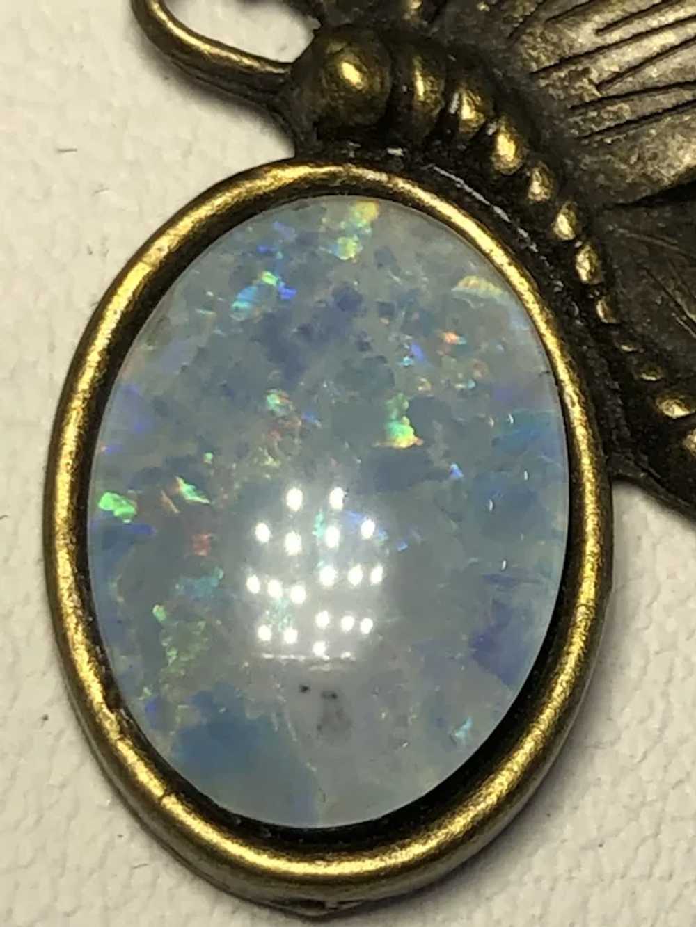 Butterfly Charm with Simulated Opal - image 3