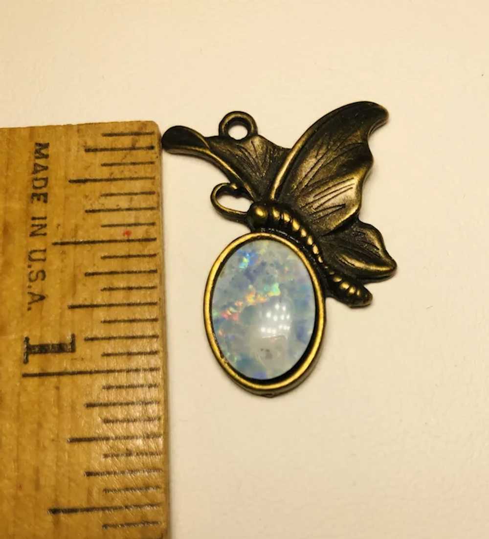 Butterfly Charm with Simulated Opal - image 4