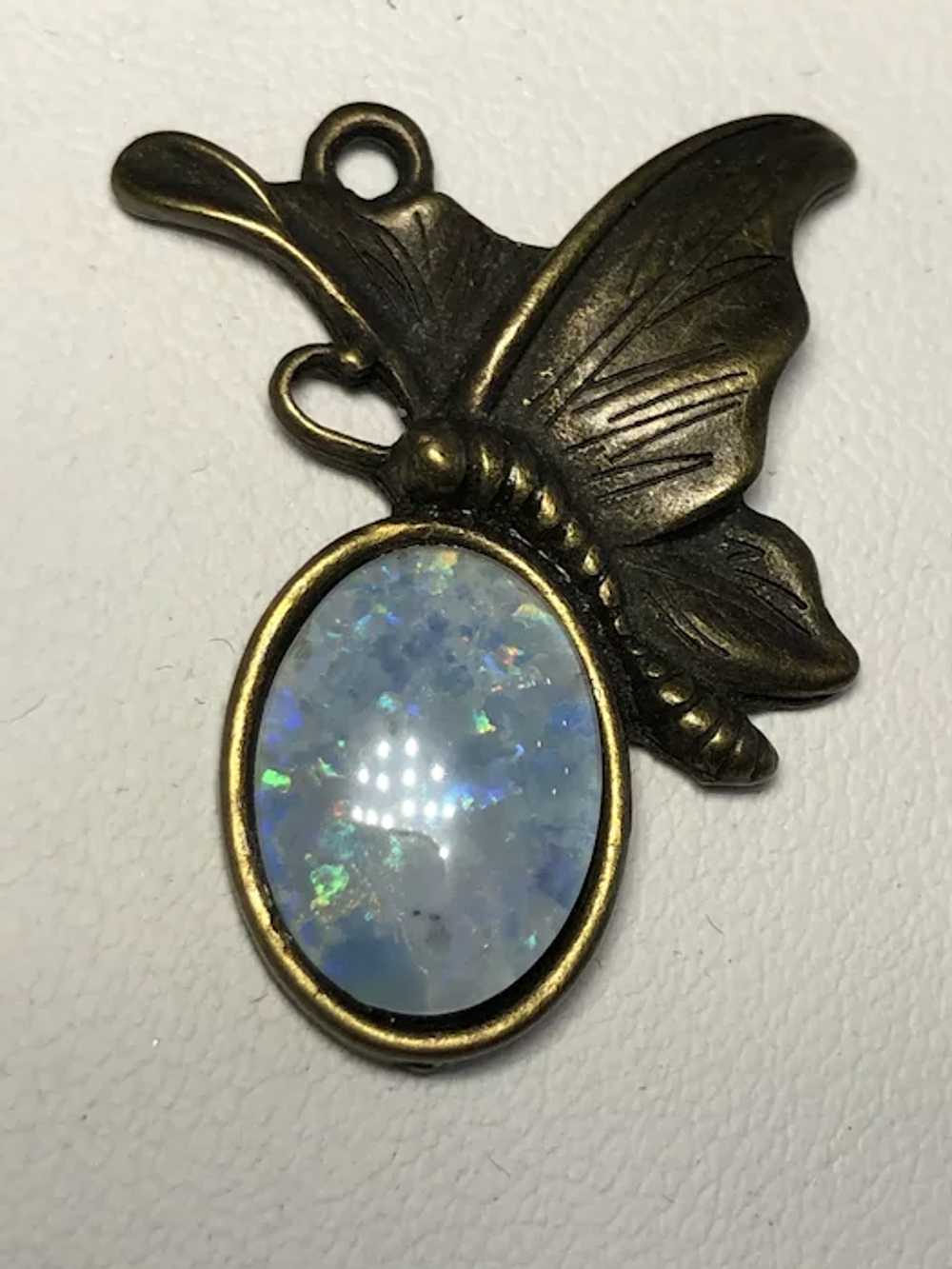 Butterfly Charm with Simulated Opal - image 5
