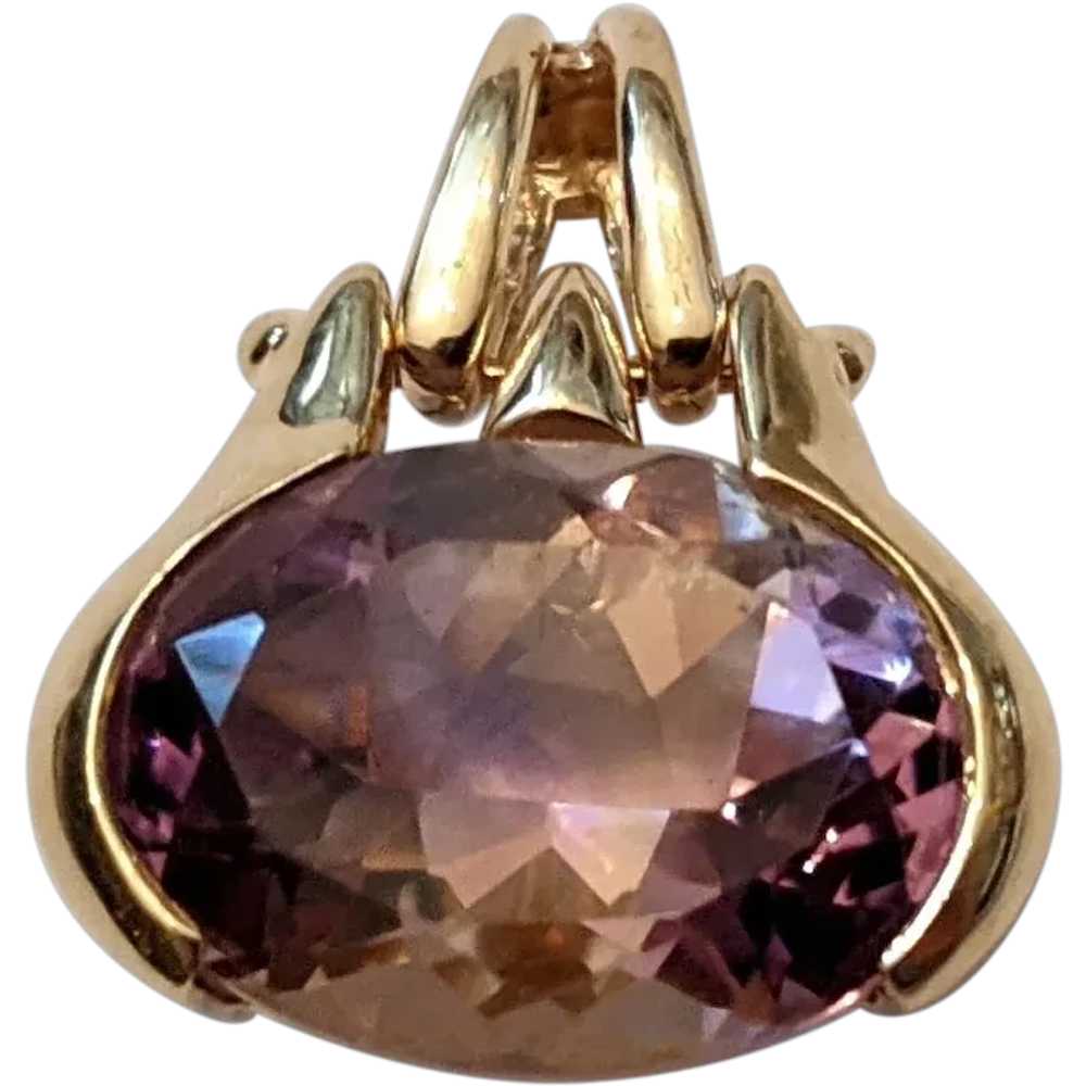 Vintage Amethyst And 14k Gold Pendant - image 1