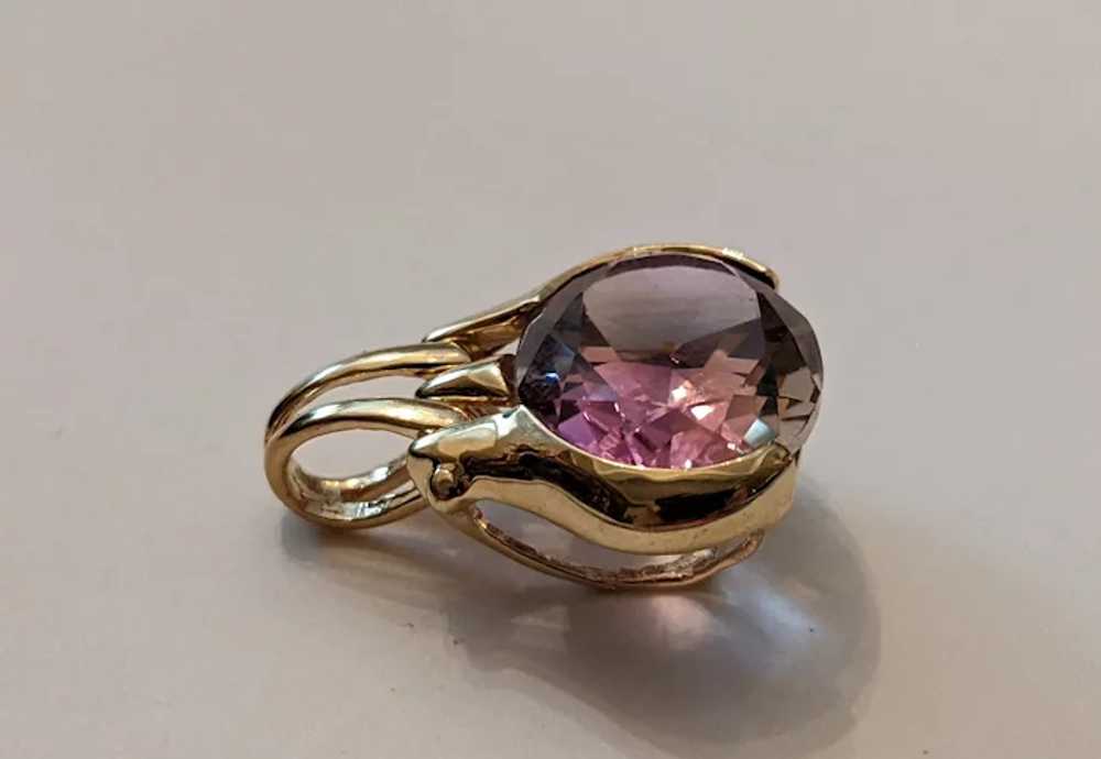 Vintage Amethyst And 14k Gold Pendant - image 3