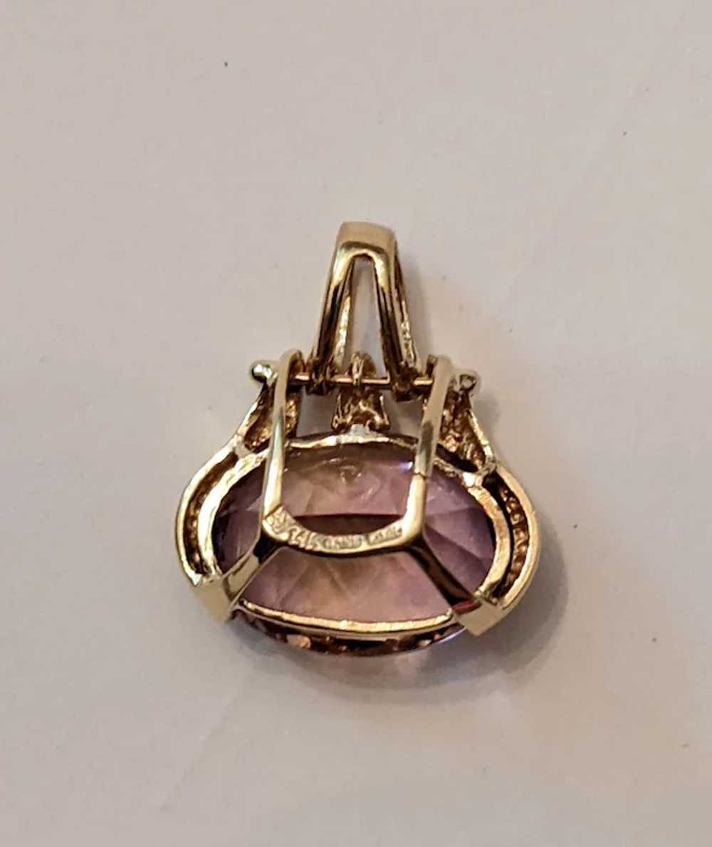 Vintage Amethyst And 14k Gold Pendant - image 5