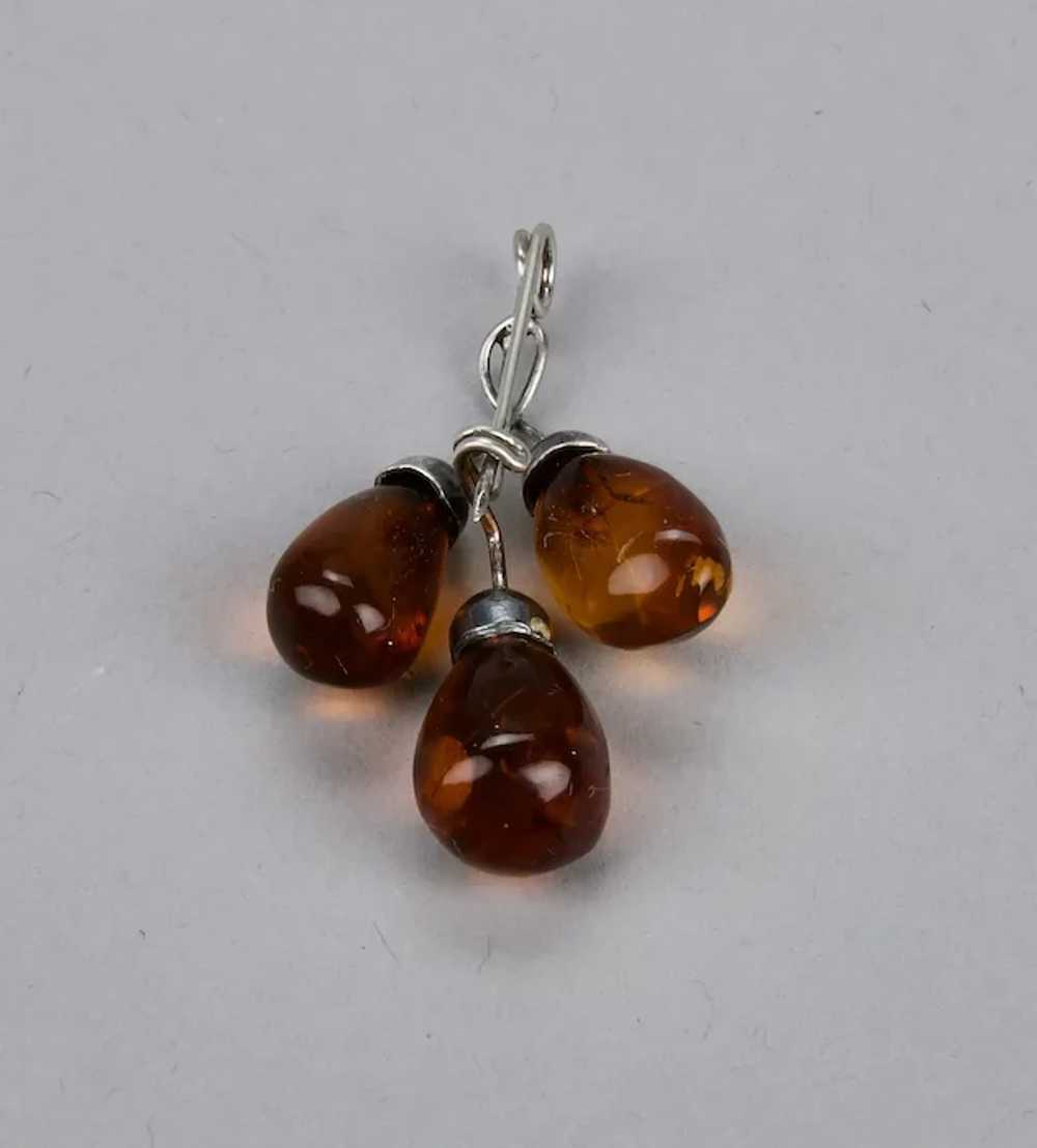 Amber Fruit Pin Triple Berries Hand Crafted Sterl… - image 7