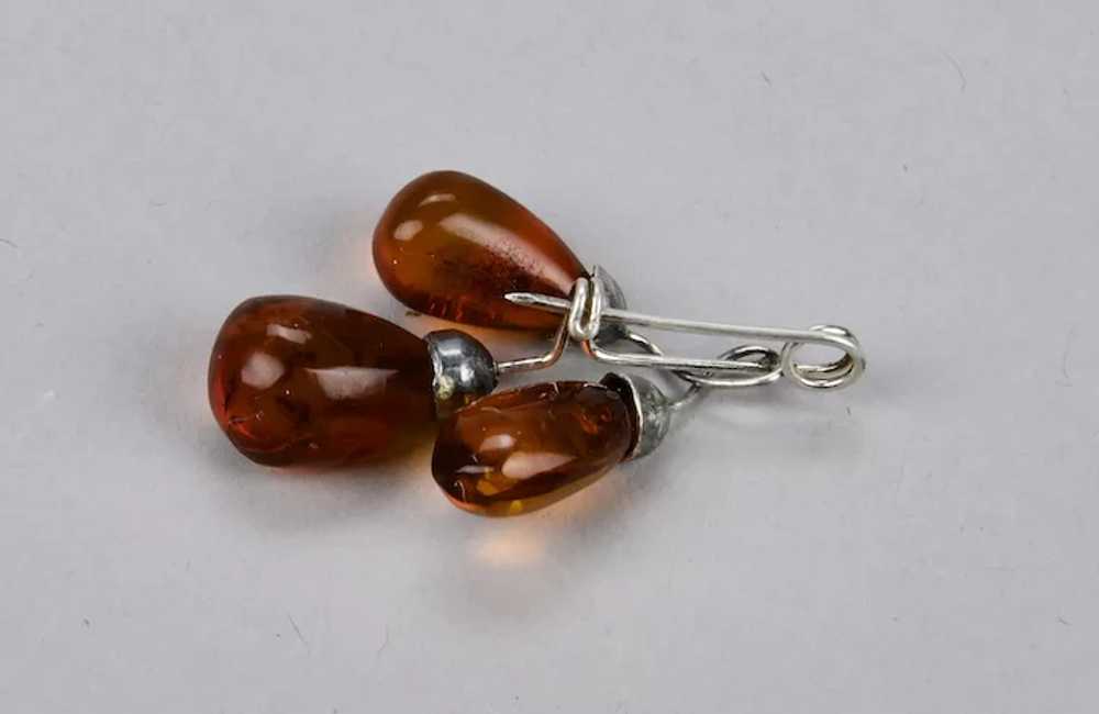 Amber Fruit Pin Triple Berries Hand Crafted Sterl… - image 8